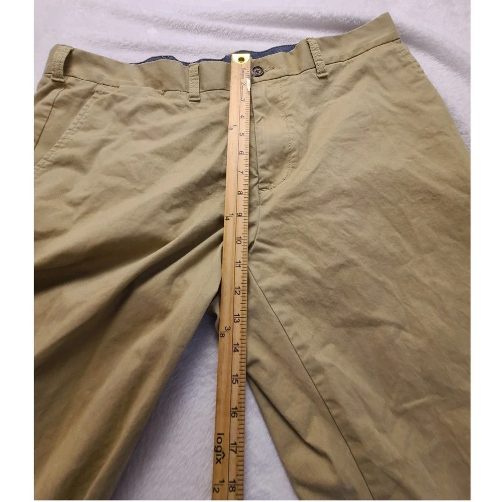 Tommy Hilfiger Men's Tailored Fit Chino Pants Tan Khaki 38x30 Flat Front Cotton